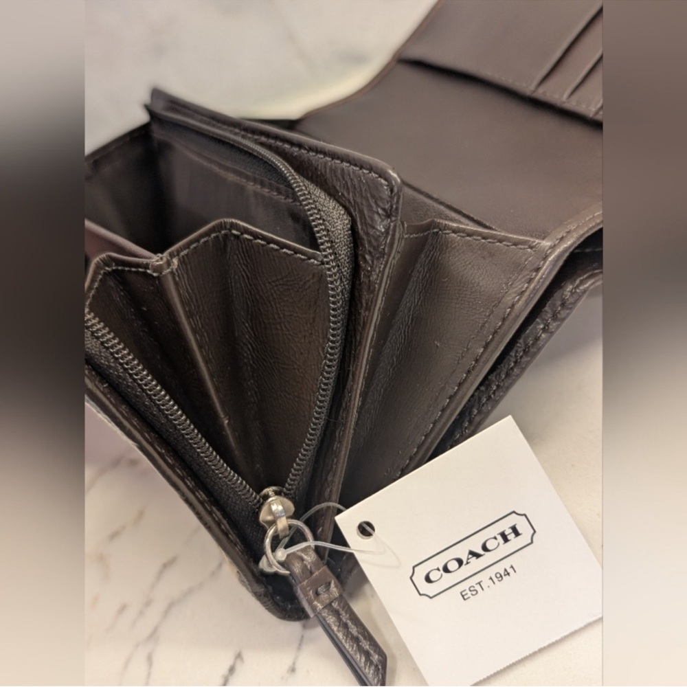 Coach Tan and Brown Signature Wallet - Picture 8 of 12